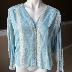 Zara shirt COMBINATION EMBROIDERED SHIRT | 2872/946 |